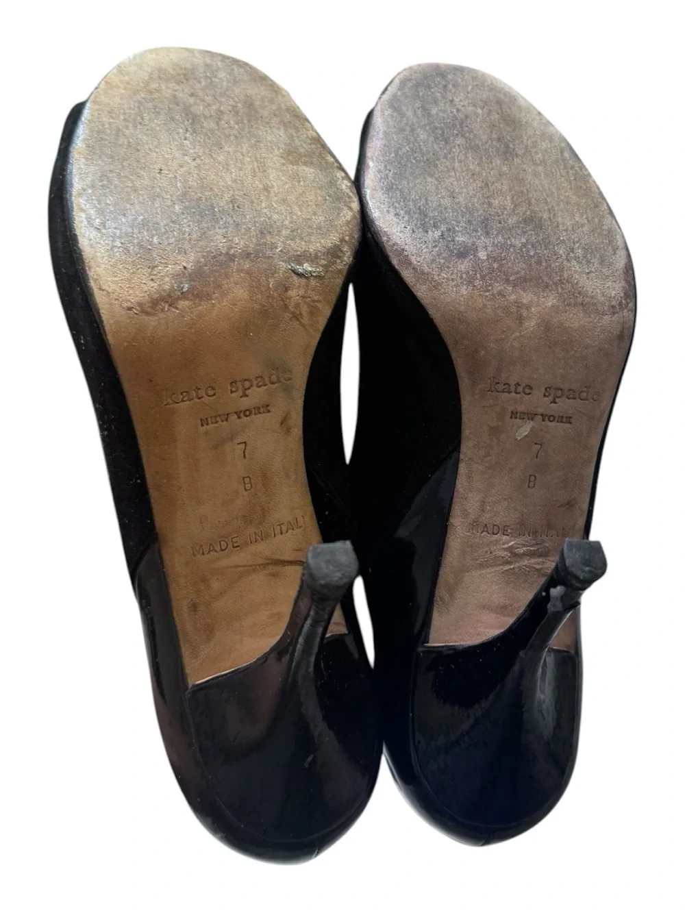 kate spade Black Peep-Toe Kitten Heels